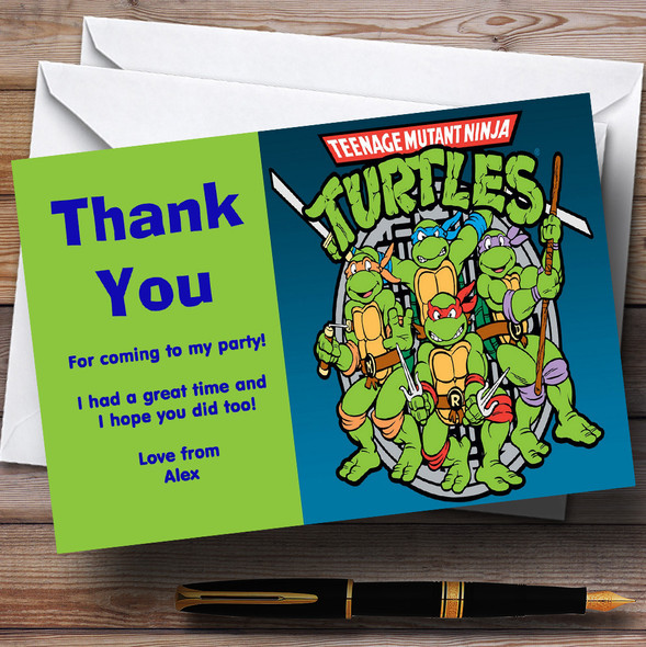 Teenage Mutant Ninja Turtles Personalized Children's Birthday Party Thank You Cards