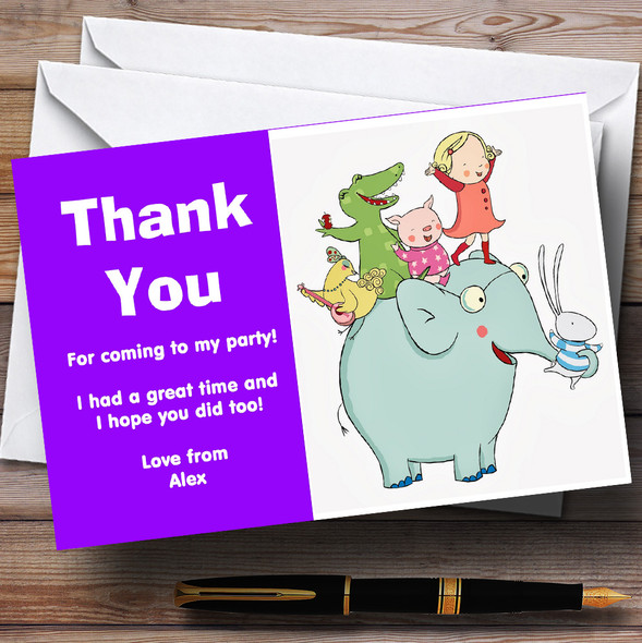 Tilly And Friends Personalized Children's Birthday Party Thank You Cards