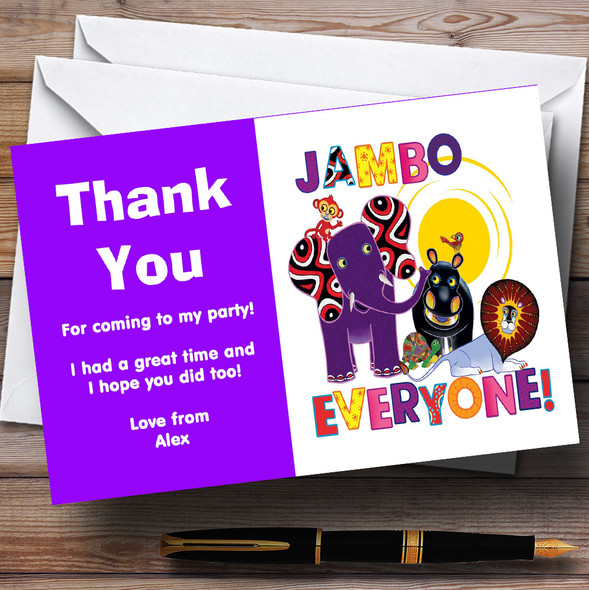 Tinga Tinga Tales Personalized Children's Birthday Party Thank You Cards