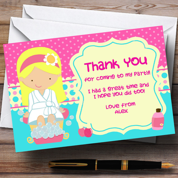 Makeover Nail Spa Personalized Birthday Party Thank You Cards