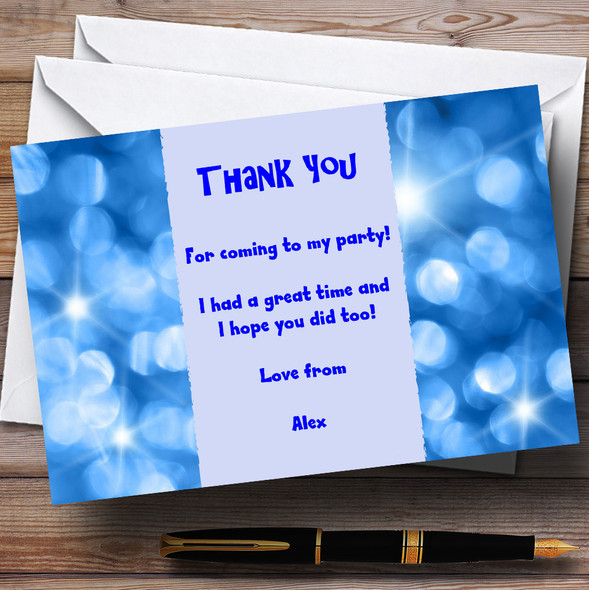 Blue Lights Personalized Party Thank You Cards