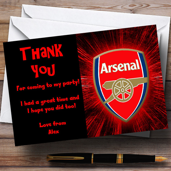 Arsenal Personalized Children's Party Thank You Cards