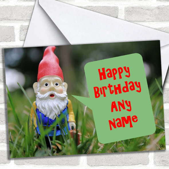 Garden Gnome Personalized Birthday Card