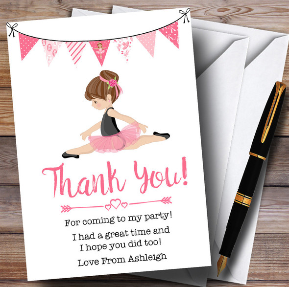 Cute Ballerina Ballet Party Thank You Cards