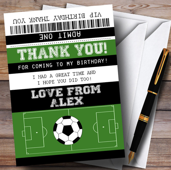 Football Soccer Match Ticket Party Thank You Cards