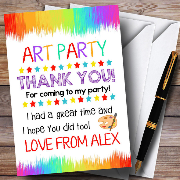 Paint Strokes Art Party  Thank You Cards