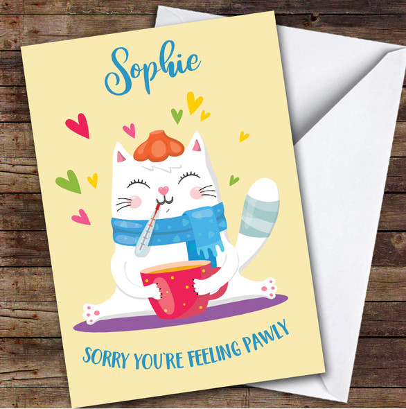 Personalized Get Well Soon Card For Anyone Cat Pawly Personalized Get Well Soon Card For Anyone Cat Pawly