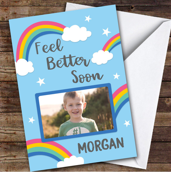 Personalized Get Well Soon Card For Anyone Photo Rainbow Personalized Get Well Soon Card For Anyone Photo Rainbow