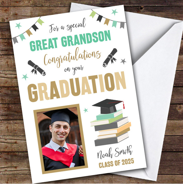 Personalized Graduation Card For Great Grandson Photo Books Hat
