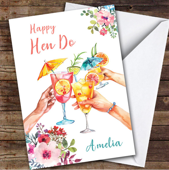 Personalized Hen Do Card For Anyone Cocktails Cheers