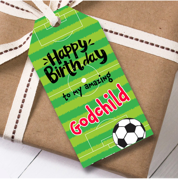 Birthday 12 Large Gift Tags For Godchild Football Pitch Girls Birthday