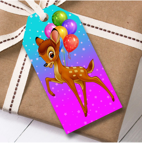 Birthday 12 Large Gift Tags Bambi Kids Disney Birthday