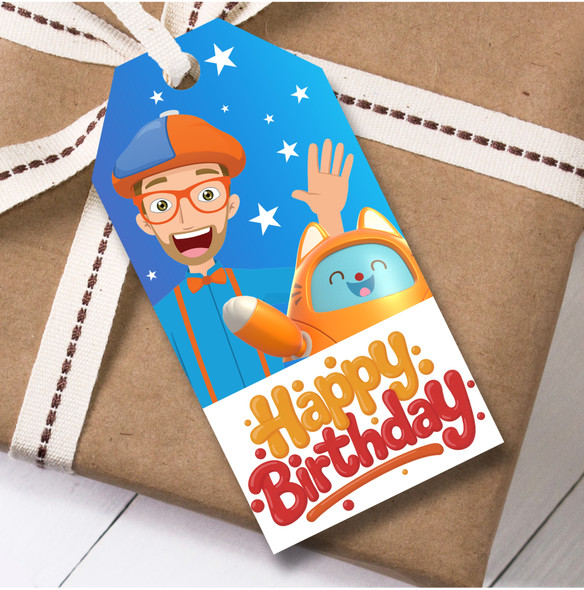 Birthday 12 Large Gift Tags Blippi Kids Birthday Children's
