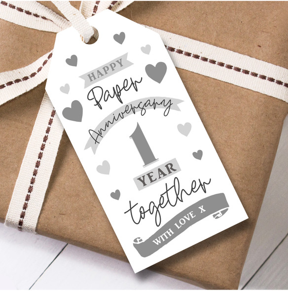 Anniversary 12 Gift Tags 1st Wedding Anniversary Year Paper 1 Together