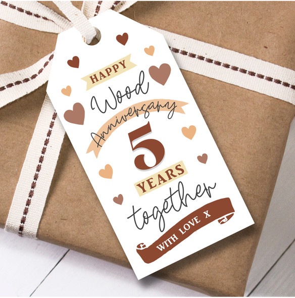 Anniversary 12 Gift Tags 5 Years Wood 5th Wedding Anniversary Together