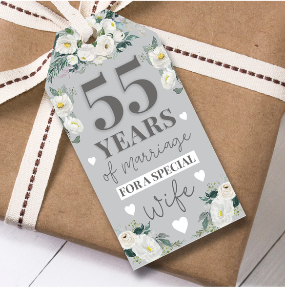 Wedding Anniversary 12 Gift Tags 55th Wedding Anniversary Wife Flowers