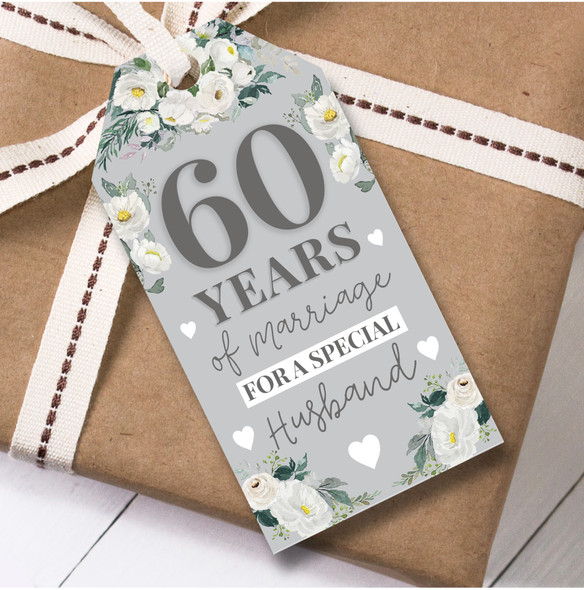 Wedding Anniversary 12 Gift Tags 60th Wedding Anniversary Husband Flowers
