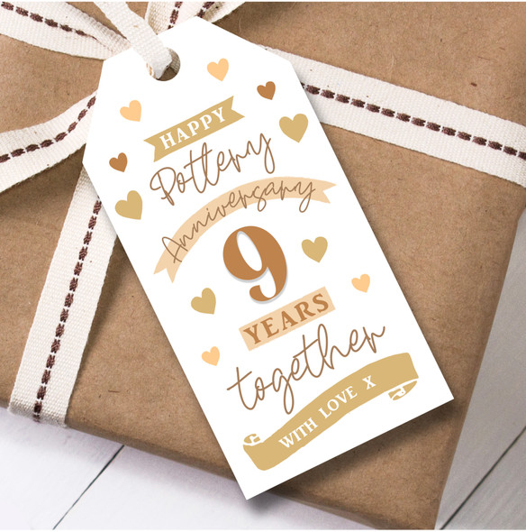 Anniversary 12 Gift Tags 9 Years Pottery 9th Wedding Anniversary Together