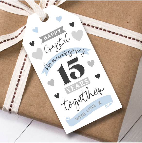 Anniversary 12 Gift Tags 15 Years Crystal 15th Wedding Anniversary Together