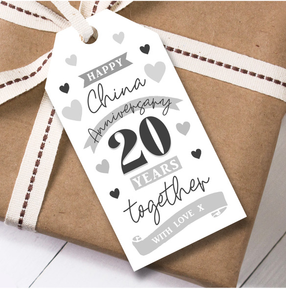 Anniversary 12 Gift Tags 20 Years China 20th Wedding Anniversary Together