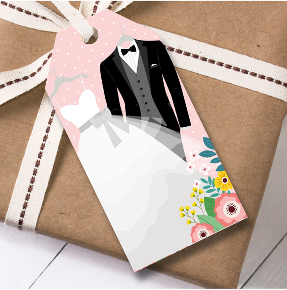 Wedding Day 12 Large Gift Tags Floral Outfits Wedding