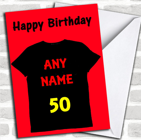 Age T Shirt Personalized Birthday Card