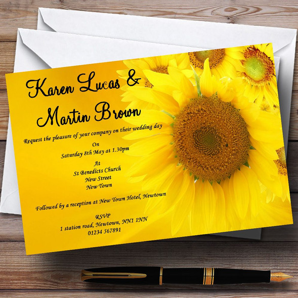 Sunflowers Personalized Wedding Invitations