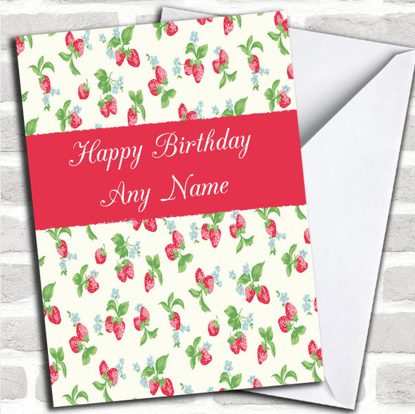 Strawberry Personalized Birthday Card