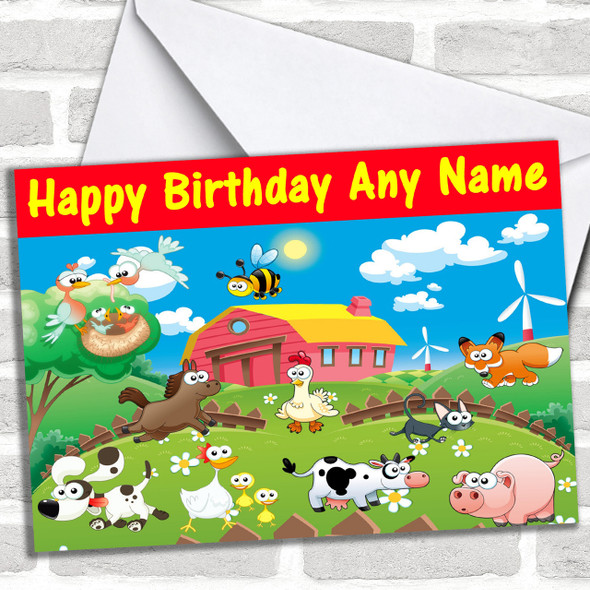 Farm Animals Personalized Birthday Card
