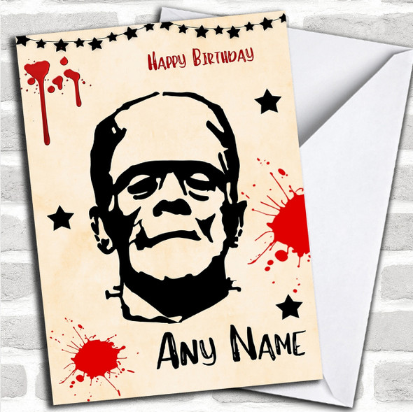 Frankenstein Scary Personalized Birthday Card