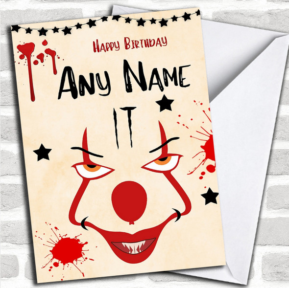 It Pennywise Clown Personalized Birthday Card