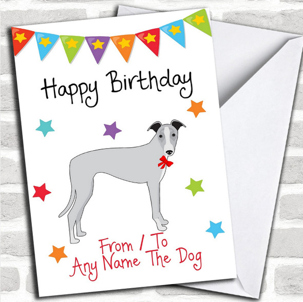 To From Pet Dog Whippet Personalized Birthday Card