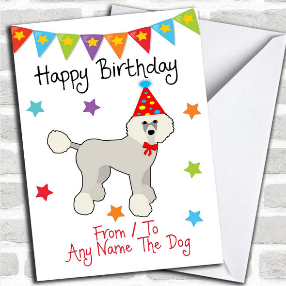 To From Pet Dog Poodle Personalized Birthday Card