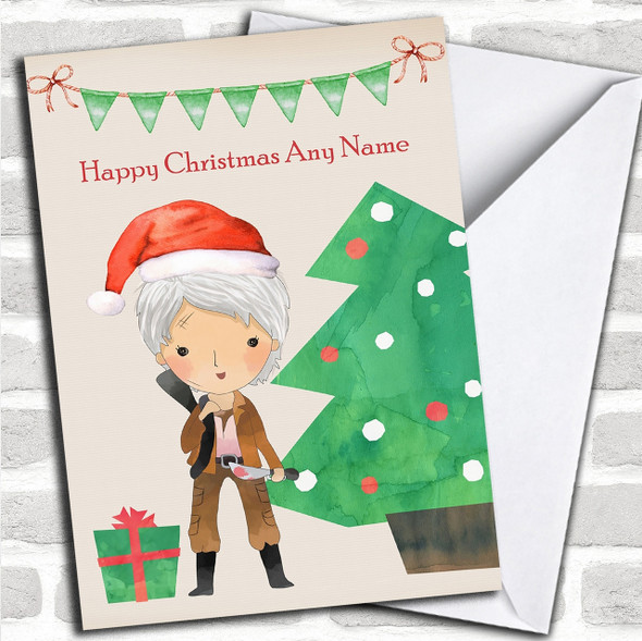 Watercolour Carol The Walking Dead Personalized Christmas Card