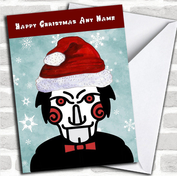 Scary Horror Billy The Puppet Saw Personalized Christmas Card