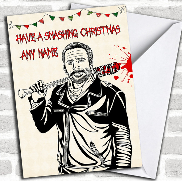 Killer Negan The Walking Dead Personalized Christmas Card