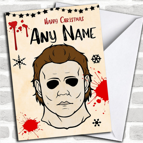 Michael Myers Halloween Personalized Christmas Card