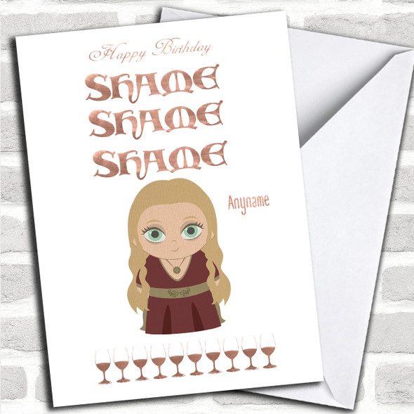 Got Cersi Wine Shame Game Of Thrones Birthday Personalized Card