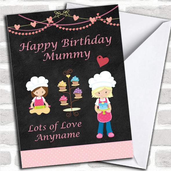 Chalk Cooking Mummy Children's Birthday Personalized Card