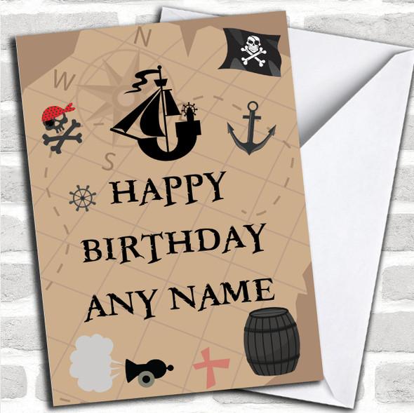 Pirate Map Children's Birthday Personalized Card