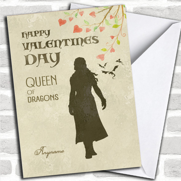 Game Of Thrones Queen Of Dragons Valentines Personalized Card