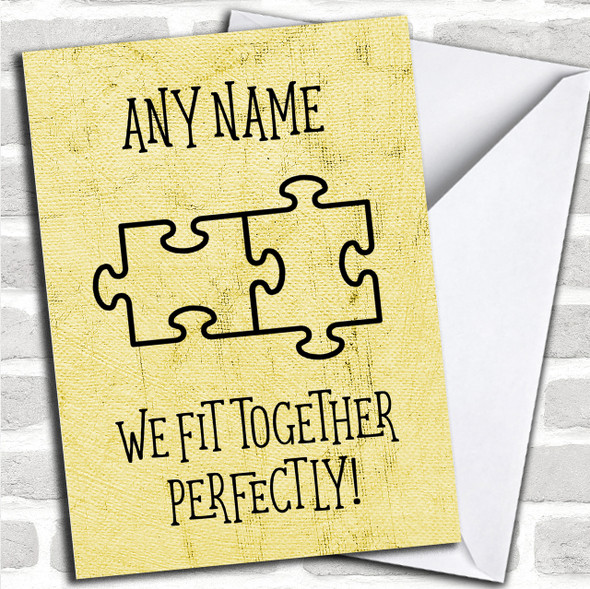Fit Perfectly Puzzle Valentines Personalized Card