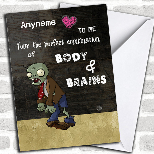 Funny Zombie Valentines Personalized Card