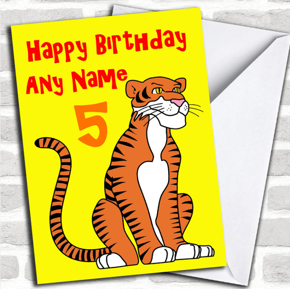 Tiger Cartoon Personalized Birthday Card