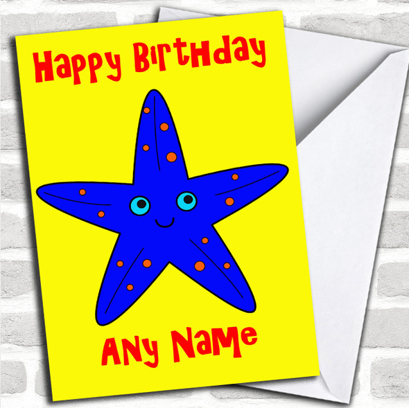 Blue Starfish Personalized Birthday Card