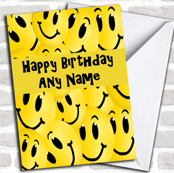 Smiley Faces Personalized Birthday Card