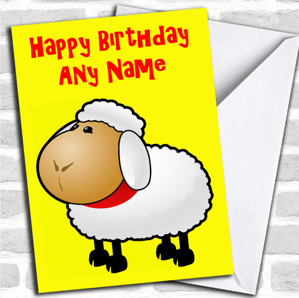 Sheep Cartoon Personalized Birthday Card