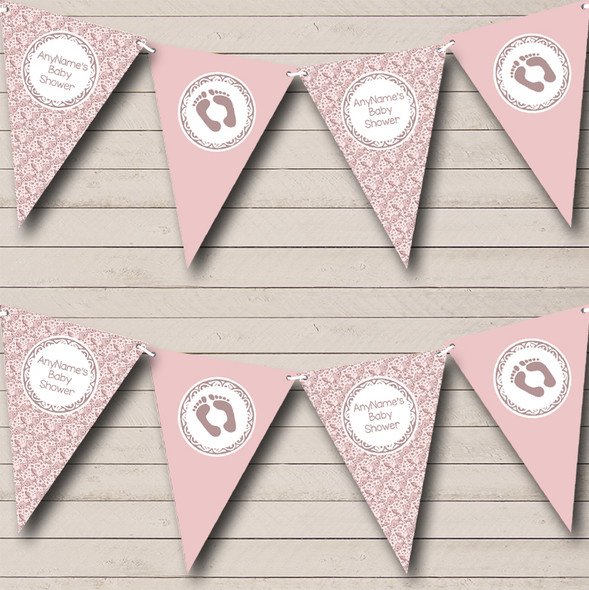 Pink Fish Personalized Baby Shower Bunting Flag Banner