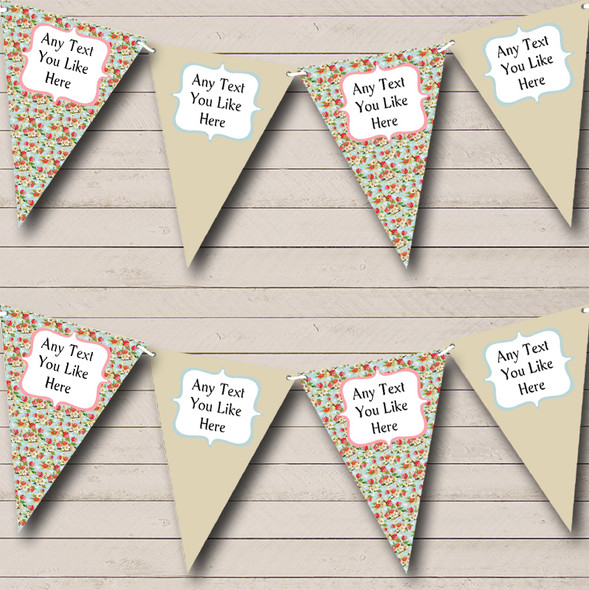 Flowers Personalized Carnival Fete Street Party Bunting Flag Banner