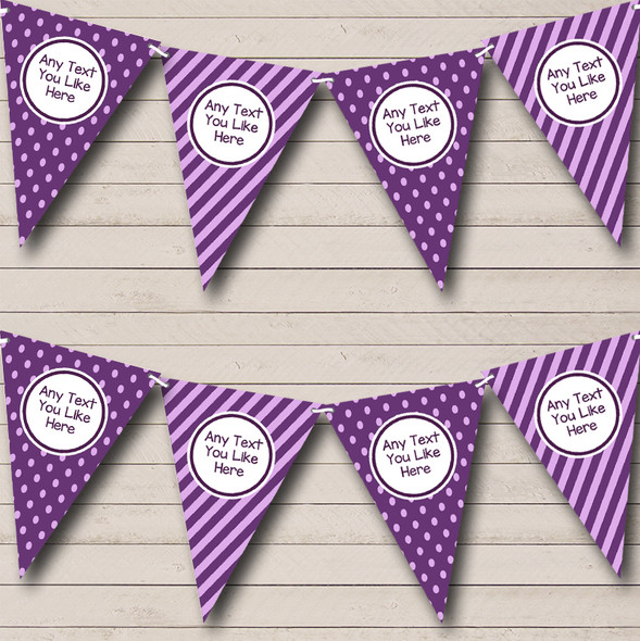 Cadbury Purple Spots And Stripes Personalized Carnival Fete Street Party Bunting Flag Banner
